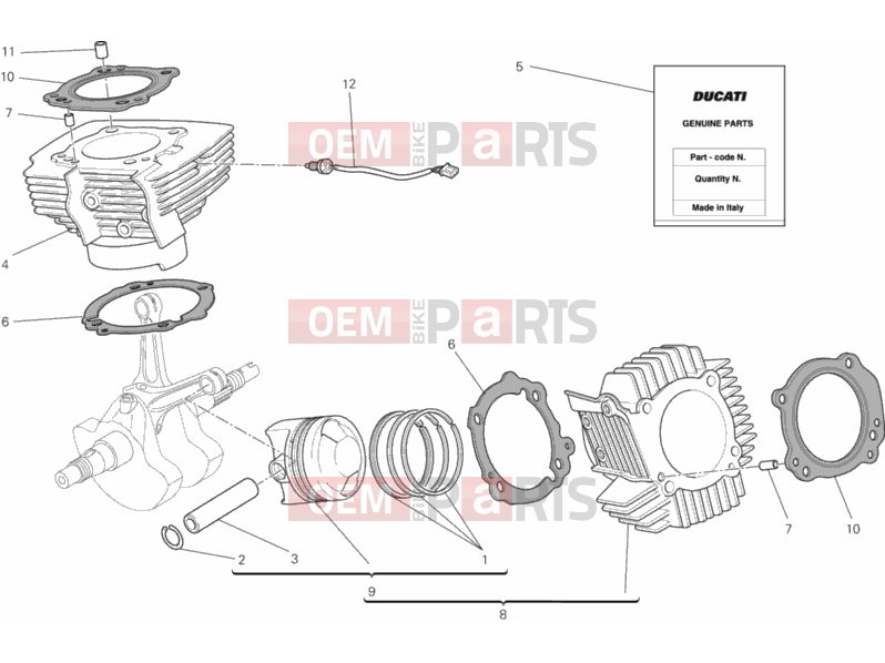 DUCATI 2014 Monster 795 ABS CYLINDER - PISTON » ENGINE CASE