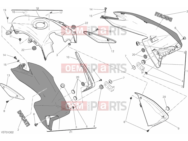 DUCATI 2014 HYPERSTRADA 34A - FAIRING (2) » PLASTICS