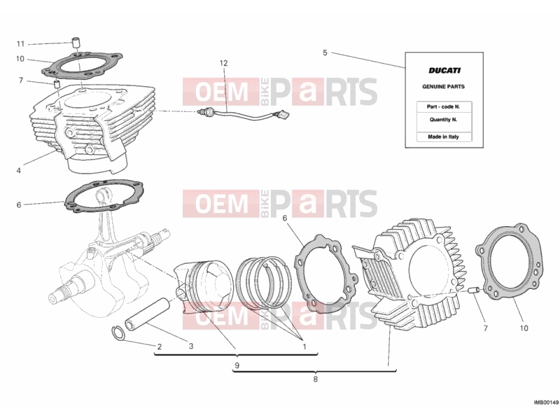 DUCATI 2013 Monster 796 ABS CYLINDER - PISTON » ENGINE CASE