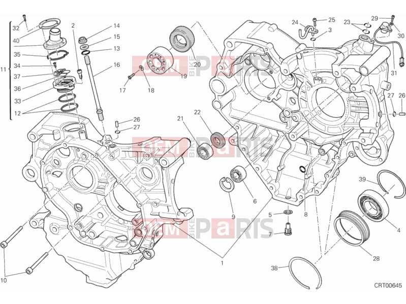 DUCATI 2013 Diavel HALF-CRANKCASES PAIR » ENGINE CASE
