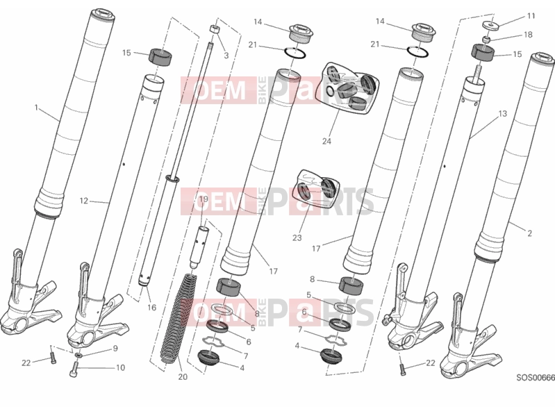 DUCATI 2013 HYPERSTRADA FRONT FORK » FRONT SUSPENSION
