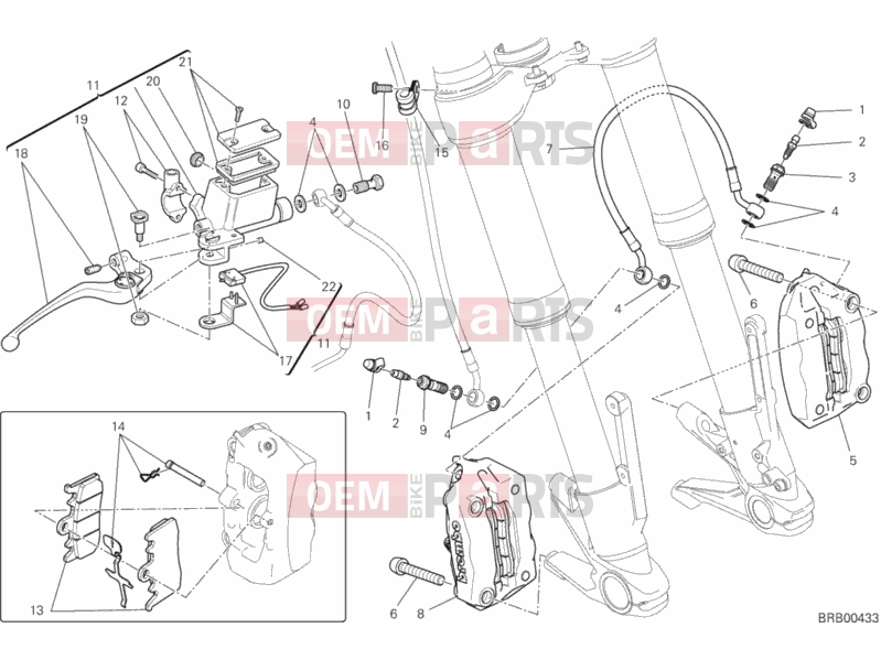 FRONT BRAKE SYSTEM » BRAKING SYSTEM - Ducati HYPERSTRADA 2013