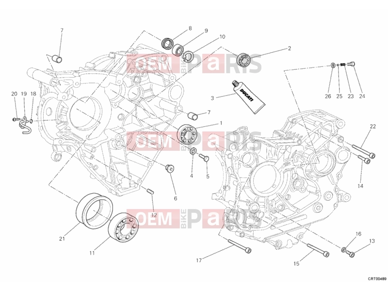 DUCATI 2012 Multistrada 1200 CRANKCASE BEARINGS » ENGINE CASE