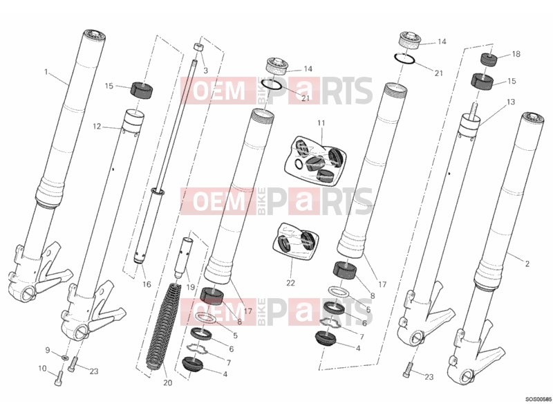DUCATI 2012 Monster 659 FRONT FORK » FRONT SUSPENSION
