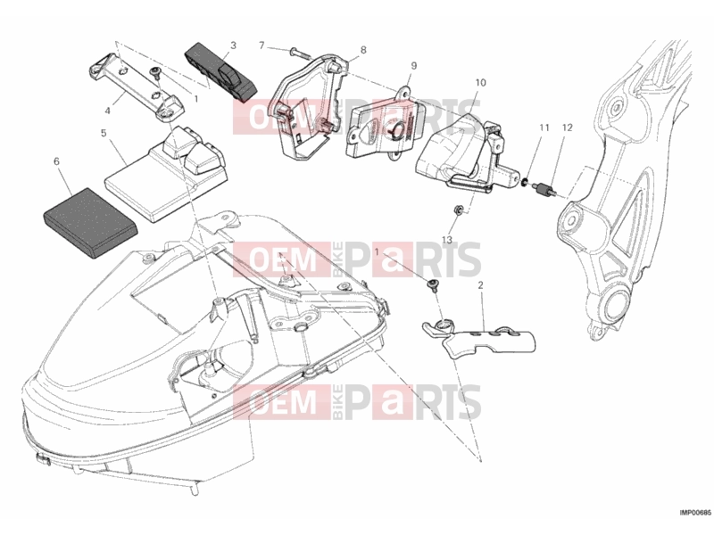 DUCATI 2012 Diavel BRA ENGINE CONTROL UNIT » HANDLE BAR
