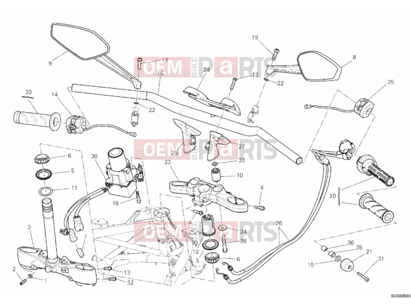 DUCATI 2012 Diavel Carbon HANDLEBAR » HANDLE BAR