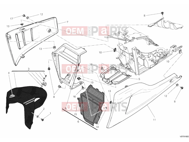 DUCATI 2012 Diavel Carbon FRONT MUDGUARD » PLASTICS