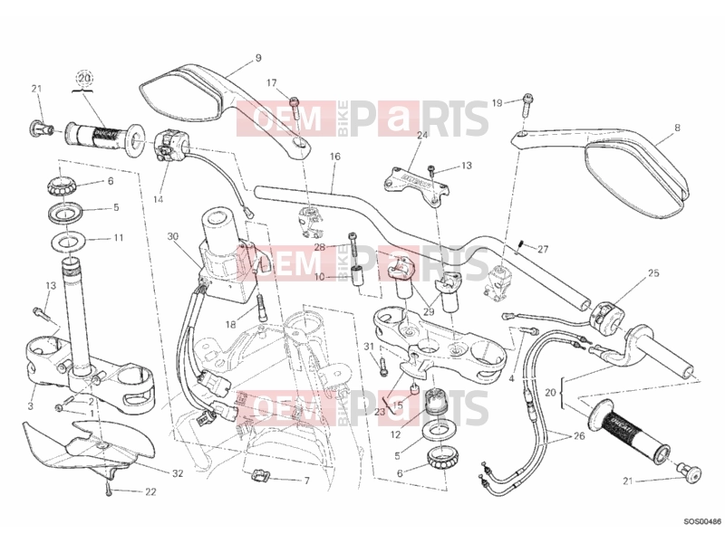 DUCATI 2011 Multistrada 1200 ABS HANDLEBAR » HANDLE BAR