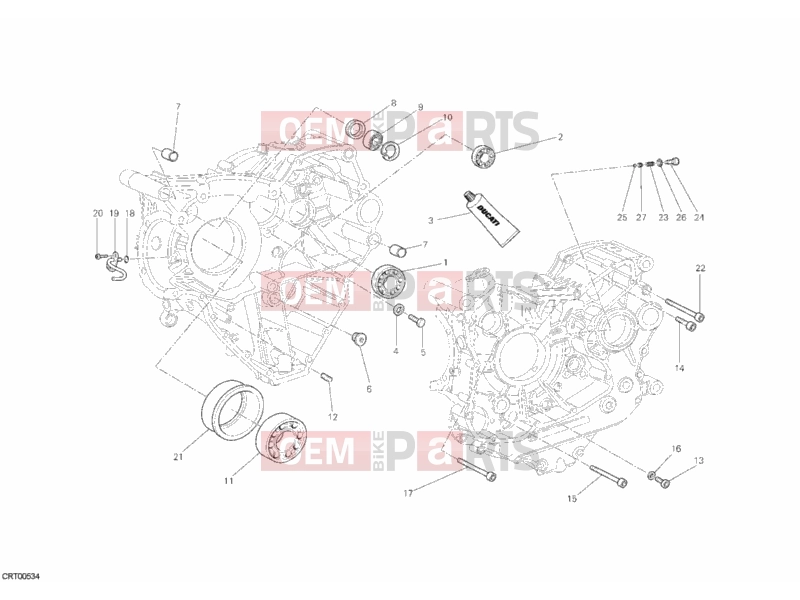 DUCATI 2011 Diavel Carbon CRANKCASE BEARINGS » ENGINE CASE