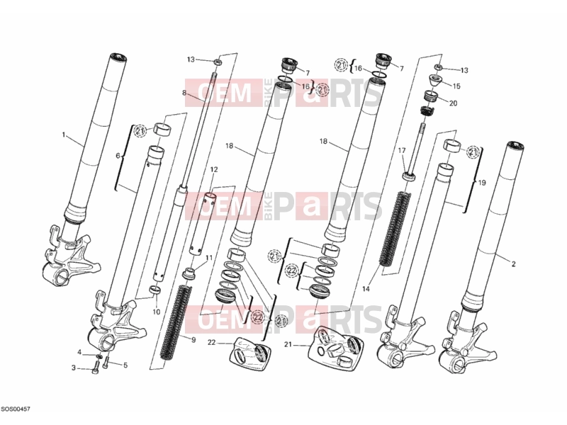 DUCATI 2010 Monster 696 FRONT FORK » FRONT SUSPENSION
