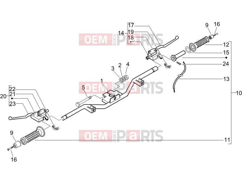 PIAGGIO Beverly 125 Handlebars/Steering » Handlebars - Master cil.