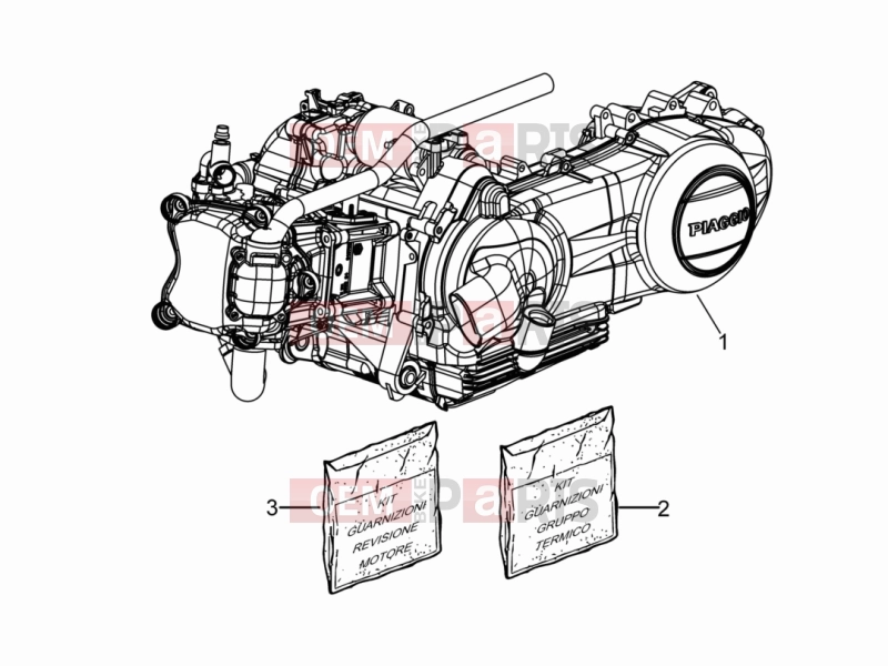 PIAGGIO Beverly 125 RST 4T 4V ie Engine » Engine, assembly