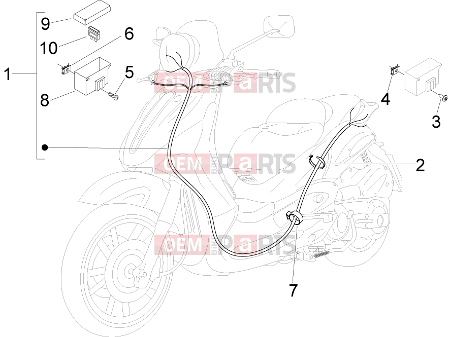 Electrical system » Main cable harness - Piaggio Beverly 125 Tourer 2008