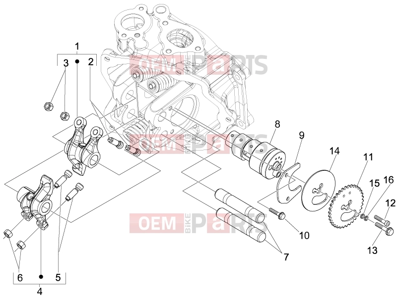 PIAGGIO Beverly 125 Tourer Engine » Rocking levers support unit