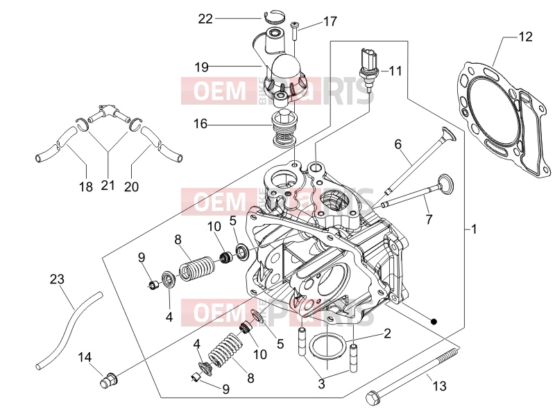 PIAGGIO Beverly 250 Engine » Head unit - Valve