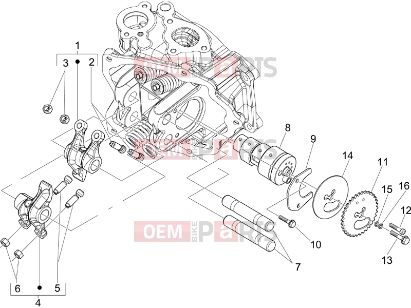 PIAGGIO Beverly 250 Engine » Rocking levers support unit