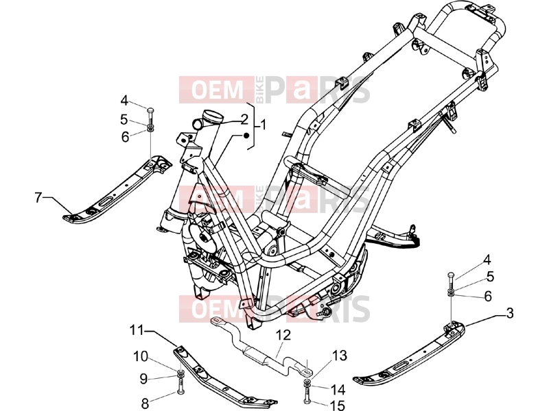PIAGGIO Beverly 250 Frame - Plastic parts - Coachwork » Frame/bodywork