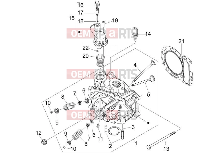 PIAGGIO Beverly 300 ie ABS Engine » Head unit - Valve