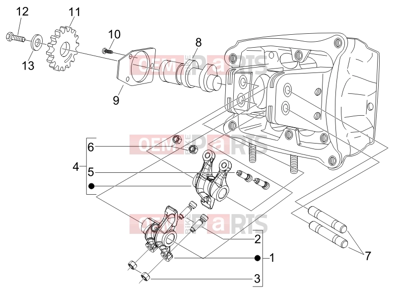 PIAGGIO Beverly 400 ie Tourer Engine » Rocking levers support unit