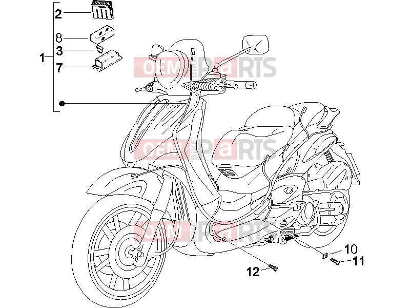 PIAGGIO Beverly 500 Electrical system » Main cable harness