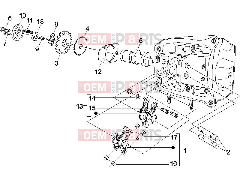 PIAGGIO Beverly 500 Engine » Rocking levers support unit