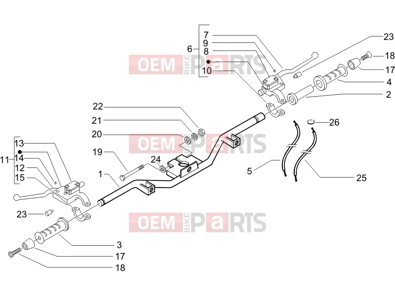 PIAGGIO Beverly 500 ie Handlebars/Steering » Handlebars - Master cil.