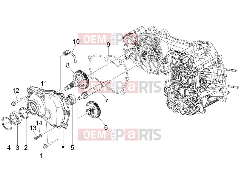 PIAGGIO BV 250 (U.S.A.) Engine » Reduction unit