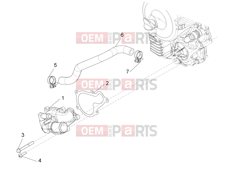 PIAGGIO BV 350 4T 4V ie E4 ABS ( USA / CA ) Engine » Cooler pump