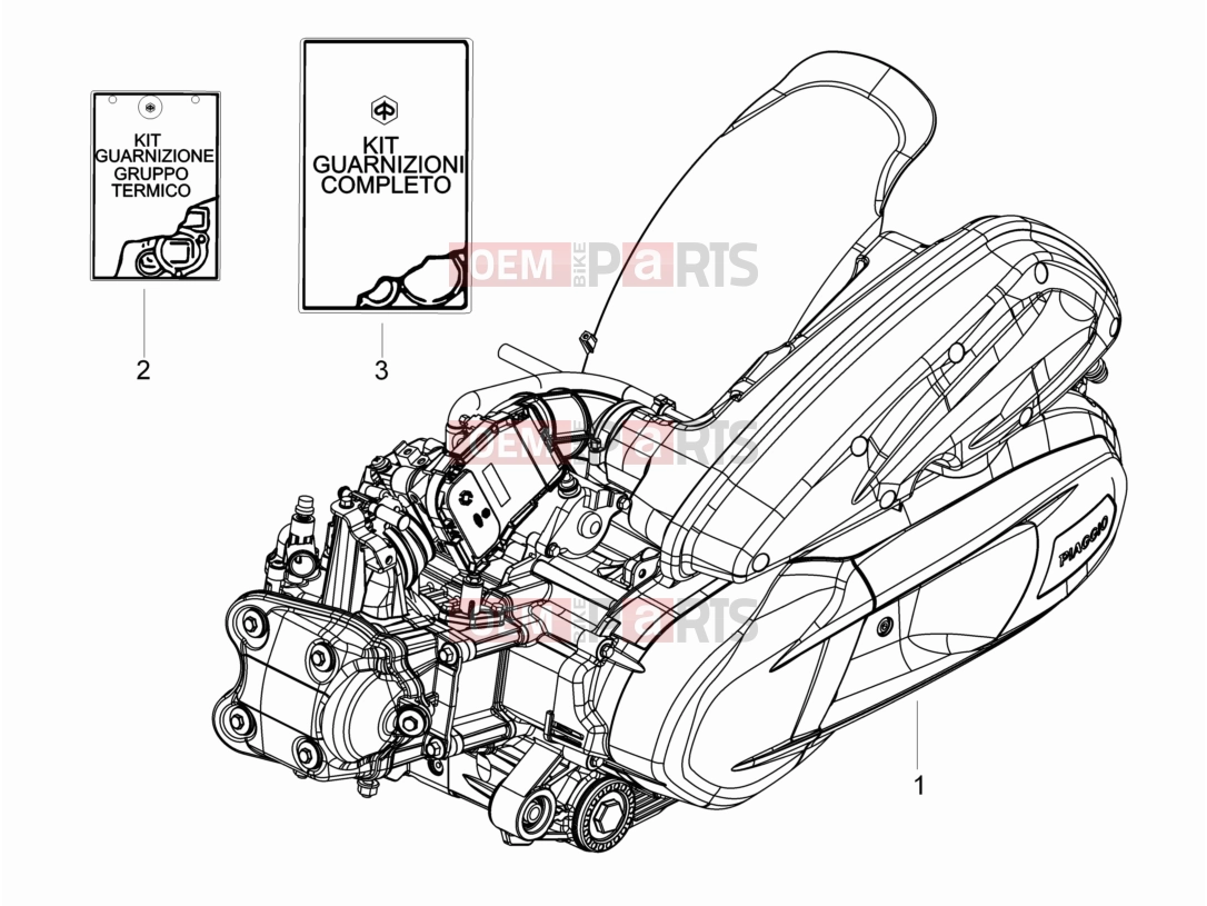 PIAGGIO BV 350 4T 4V ie E4 ABS ( USA / CA ) Engine » Engine, assembly