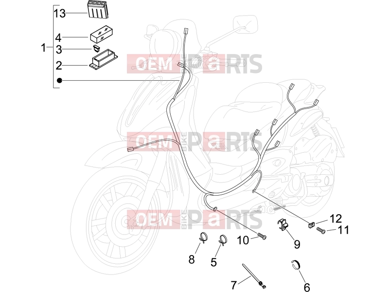 PIAGGIO BV 500 ( USA / CA ) Electrical system » Main cable harness