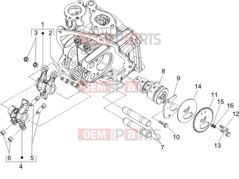 PIAGGIO Carnaby 125 Engine » Rocking levers support unit