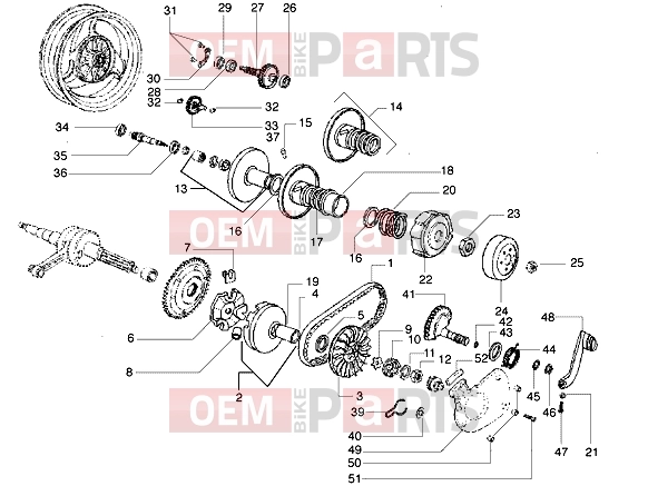 PIAGGIO Engine » Speed variator, assy.