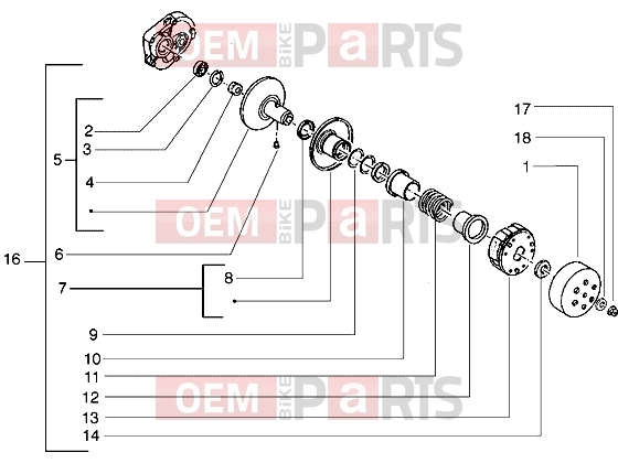 Engine » Driven pulley - Piaggio Diesis 50