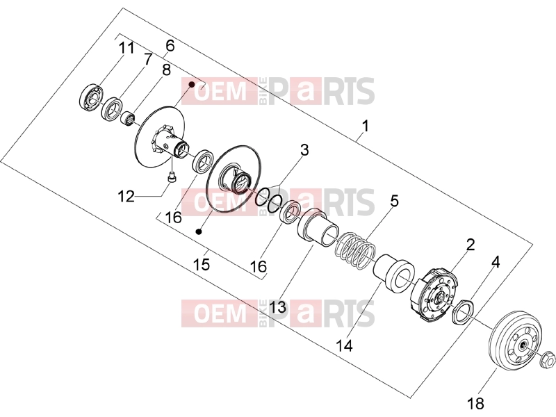 PIAGGIO Fly 100 Engine » Driven pulley