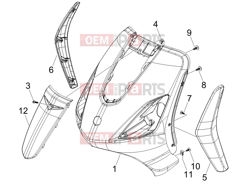 PIAGGIO Fly 100 Frame - Plastic parts - Coachwork » Front shield