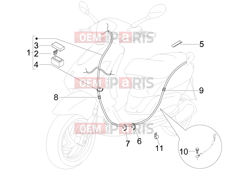 Electrical system » Main cable harness - Piaggio Fly 100 2008