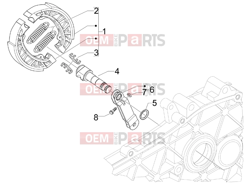 PIAGGIO Fly 100 Engine » Rear brake - Brake jaw
