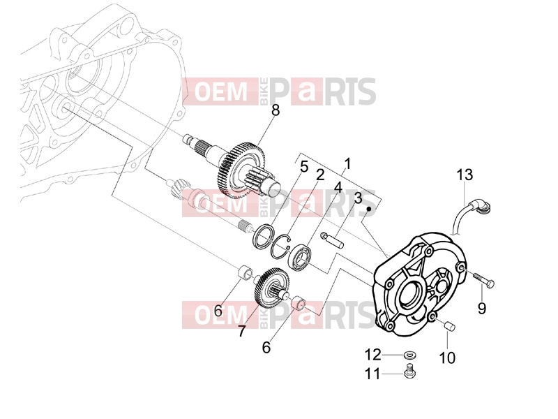 Engine » Reduction unit - Piaggio Fly 100 2010