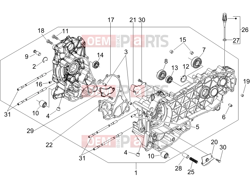 PIAGGIO Fly 125  Engine » Crankcase