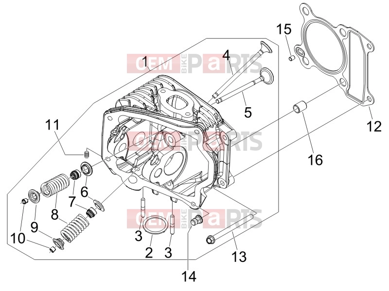 PIAGGIO Fly 125  Engine » Head unit - Valve