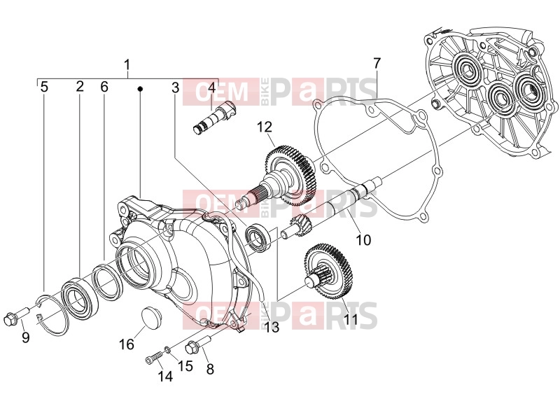 Engine » Reduction unit - Piaggio Fly 125 2010