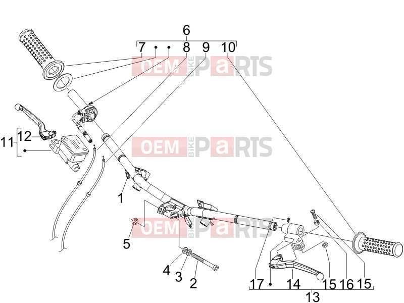 Handlebars/Steering » Handlebars - Master cil. - Piaggio Fly 125 2011