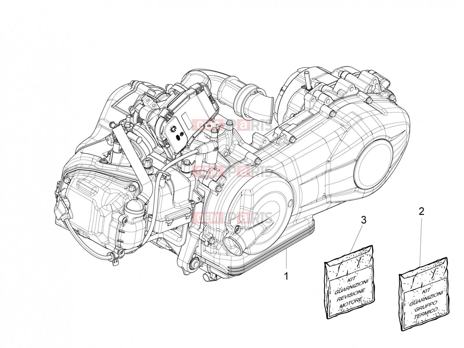 PIAGGIO Fly 125 4T/3V ie Engine » Engine, assembly
