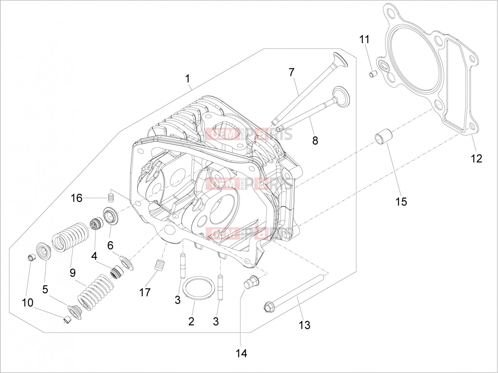 Engine » Head unit - Valve - Piaggio Fly 150 2008