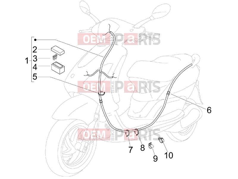 Electrical system » Main cable harness - Piaggio Fly 150 2010