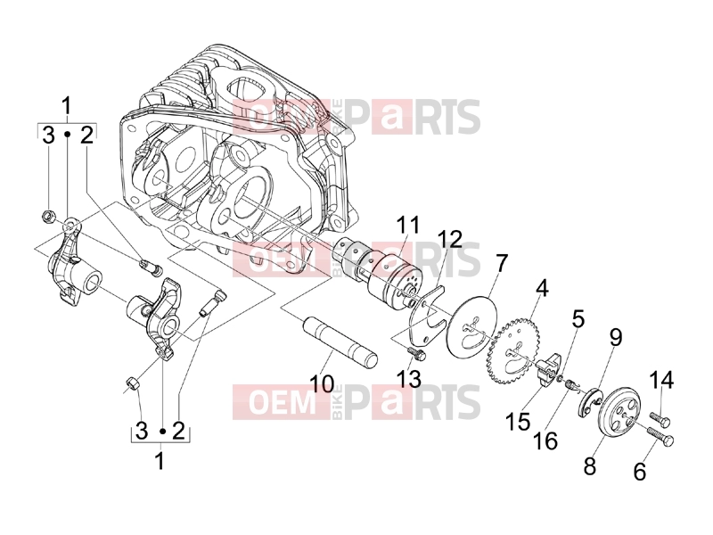 PIAGGIO Fly 150 Engine » Rocking levers support unit