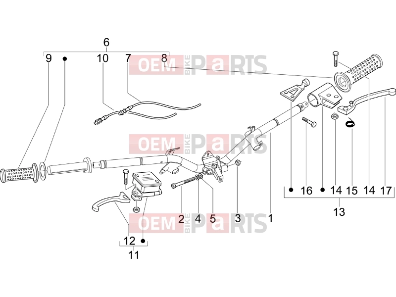 PIAGGIO Fly 150 Handlebars/Steering » Handlebars - Master cil.