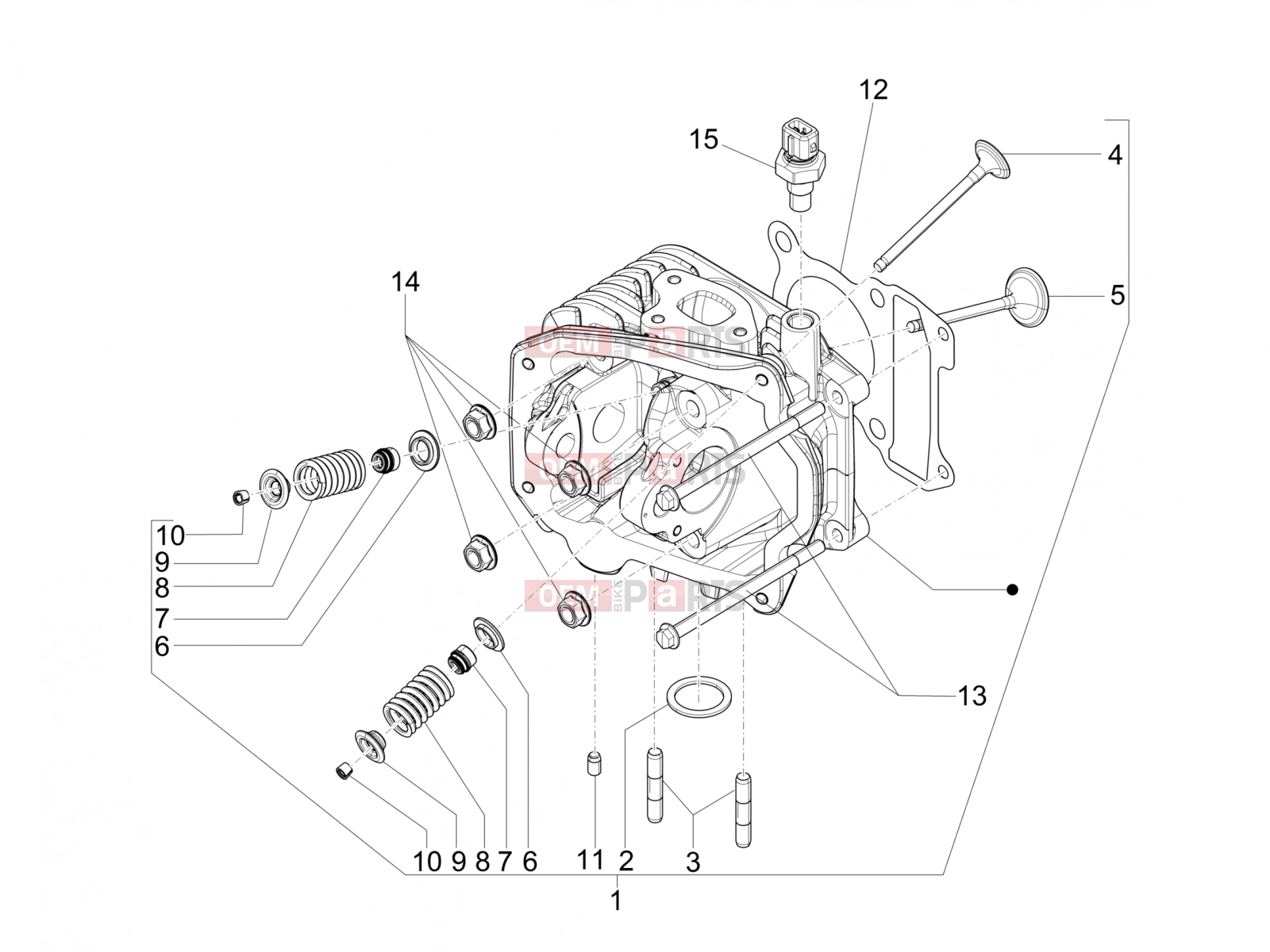 PIAGGIO Fly 150 Engine » Head unit - Valve