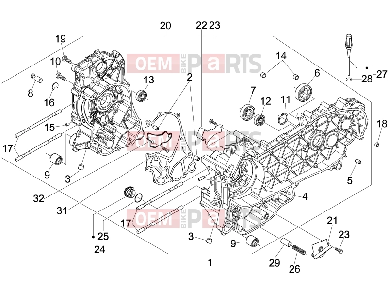 PIAGGIO Fly 150 Engine » Crankcase