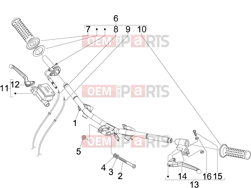 PIAGGIO Fly 150 Handlebars/Steering » Handlebars - Master cil.